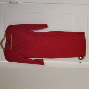 Lauren Ralph Lauren Red Faux Wrap Dress Sz 10